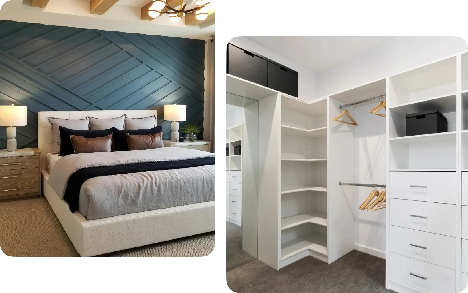 A bedroom with a bed and closet in it